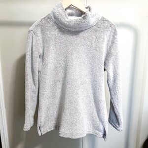 Rafaella Light Gray Fuzzy Cowlneck Pullover Sweatshirt size small